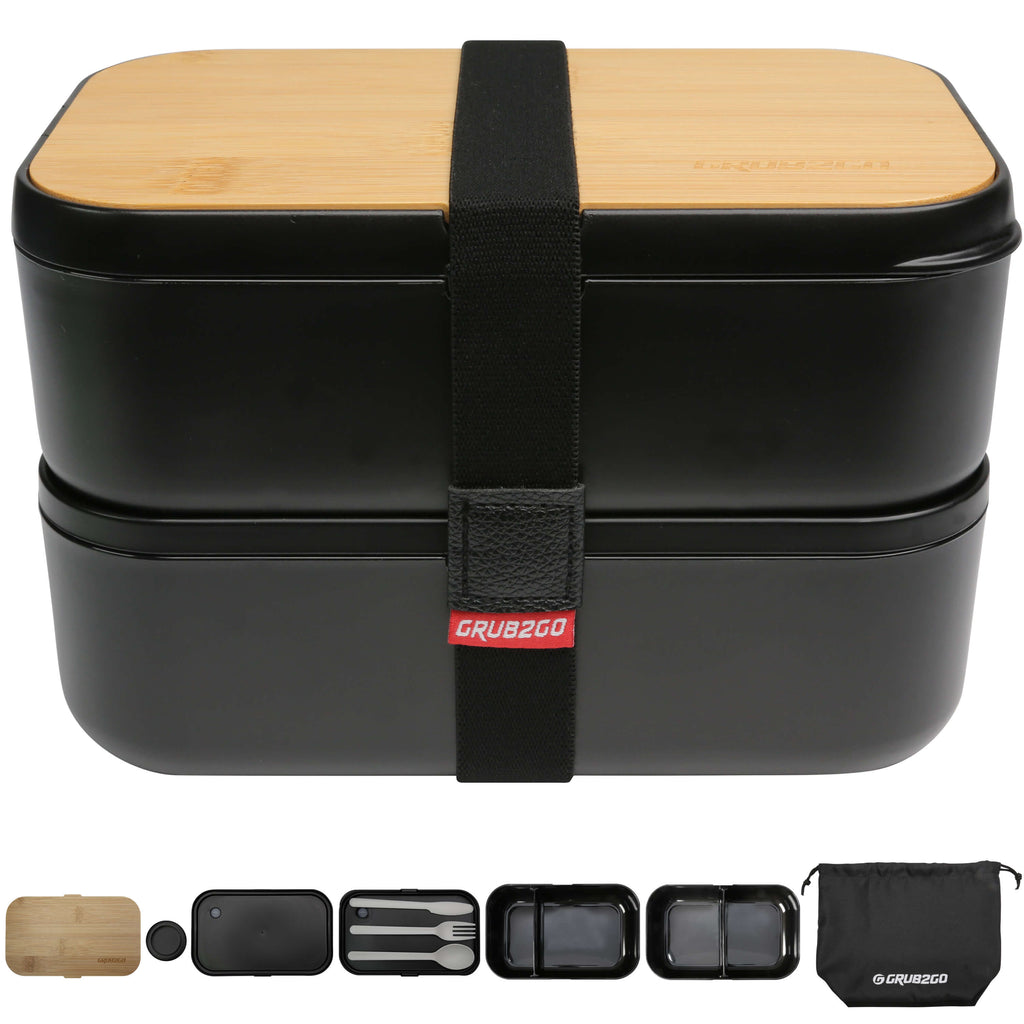  GRUB2GO Premium Bento Lunch Box (Large 68 Oz Capacity