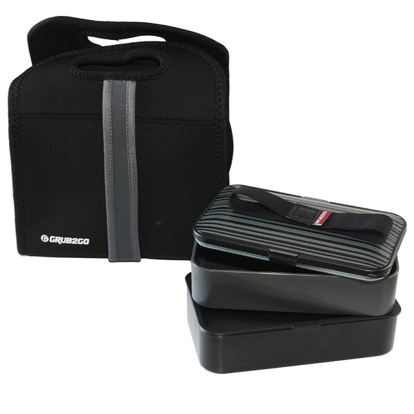 Bundle: Premium Bento Box + Lunch Bag by GRUB2GO | FREE Utensils