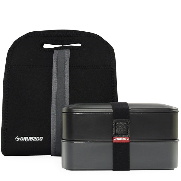 Bundle: Premium Bento Box + Lunch Bag by GRUB2GO | FREE Utensils